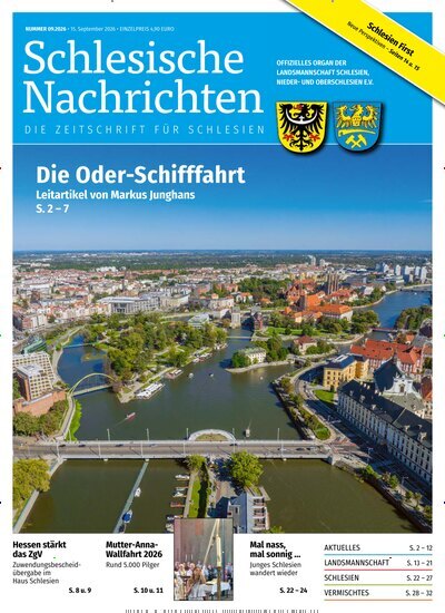 Titelbild der Ausgabe 9/2026 von Schlesische Nachrichten. Diese Zeitschrift und viele weitere Reisemagazine, Freizeitmagazine und Wissensmagazine als Abo oder epaper bei United Kiosk online kaufen.