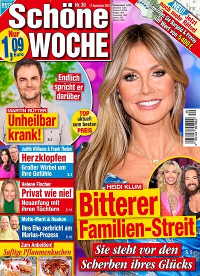 Titelbild der Ausgabe 39/2025 von Schöne Woche. Diese Zeitschrift und viele weitere Frauenzeitschriften als Abo oder epaper bei United Kiosk online kaufen.