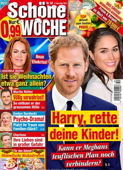 Titelbild der Ausgabe 50/2023 von Schöne Woche. Diese Zeitschrift und viele weitere Frauenzeitschriften als Abo oder epaper bei United Kiosk online kaufen.