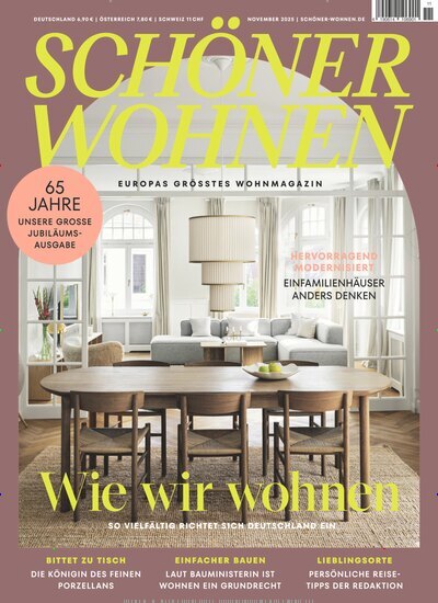 Titelbild der Ausgabe 11/2025 von SCHÖNER WOHNEN. Diese Zeitschrift und viele weitere Gartenzeitschriften und Wohnzeitschriften als Abo oder epaper bei United Kiosk online kaufen.