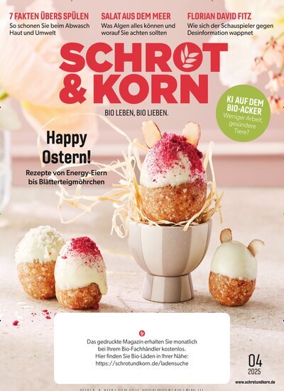 Titelbild der Ausgabe 4/2025 von Schrot & Korn. Diese Zeitschrift und viele weitere Elternzeitschriften und Tierzeitschriften als Abo oder epaper bei United Kiosk online kaufen.