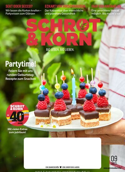 Titelbild der Ausgabe 9/2025 von Schrot & Korn. Diese Zeitschrift und viele weitere Elternzeitschriften und Tierzeitschriften als Abo oder epaper bei United Kiosk online kaufen.