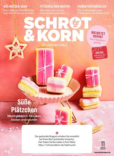 Titelbild der Ausgabe 11/2025 von Schrot & Korn. Diese Zeitschrift und viele weitere Elternzeitschriften und Tierzeitschriften als Abo oder epaper bei United Kiosk online kaufen.
