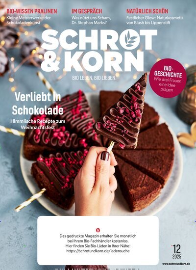 Titelbild der Ausgabe 12/2025 von Schrot & Korn. Diese Zeitschrift und viele weitere Kochzeitschriften und Backzeitschriften als Abo oder epaper bei United Kiosk online kaufen.