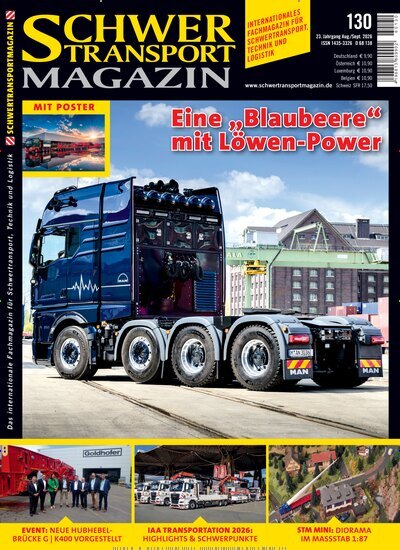 Titelbild der Ausgabe 130/2026 von Schwertransportmagazin. Diese Zeitschrift und viele weitere Automagazine und Motorradzeitschriften als Abo oder epaper bei United Kiosk online kaufen.