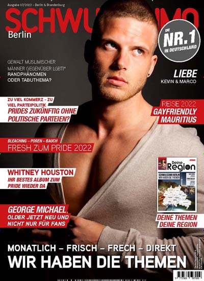 Titelbild der Ausgabe 7/2022 von Schwulissimo - Das Magazin. Diese Zeitschrift und viele weitere Lifestylemagazine und Peoplemagazine als Abo oder epaper bei United Kiosk online kaufen.