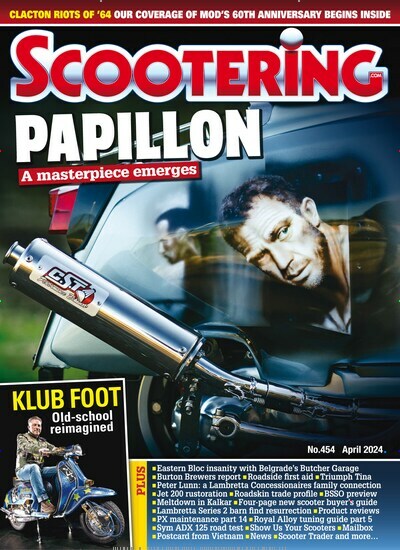 Titelbild der Ausgabe 4/2024 von Scootering. Diese Zeitschrift und viele weitere Automagazine und Motorradzeitschriften als Abo oder epaper bei United Kiosk online kaufen.
