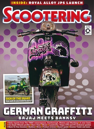 Titelbild der Ausgabe 6/2025 von Scootering. Diese Zeitschrift und viele weitere Automagazine und Motorradzeitschriften als Abo oder epaper bei United Kiosk online kaufen.