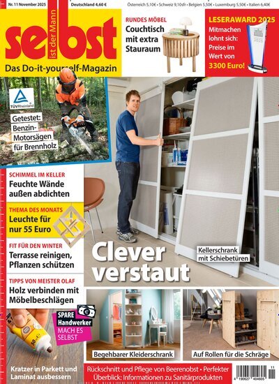 Titelbild der Ausgabe 11/2025 von Selbst ist der Mann. Diese Zeitschrift und viele weitere Gartenzeitschriften und Wohnzeitschriften als Abo oder epaper bei United Kiosk online kaufen.