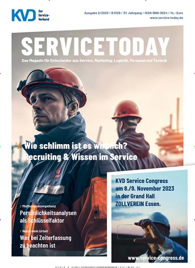 Titelbild der Ausgabe 2/2023 von Service Today. Diese Zeitschrift und viele weitere Businessmagazine als Abo oder epaper bei United Kiosk online kaufen.