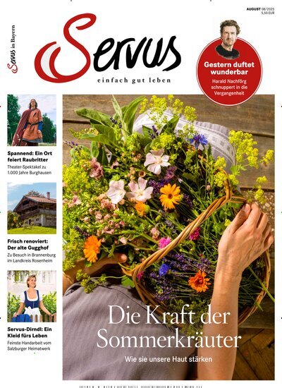 Titelbild der Ausgabe 8/2025 von Servus in Bayern. Diese Zeitschrift und viele weitere Gartenzeitschriften und Wohnzeitschriften als Abo oder epaper bei United Kiosk online kaufen.