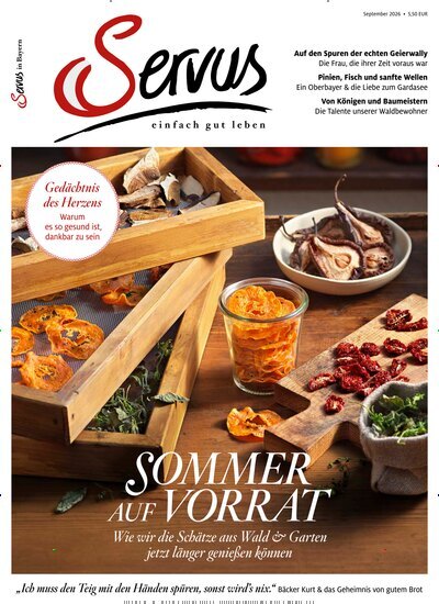 Titelbild der Ausgabe 9/2026 von Servus in Bayern. Diese Zeitschrift und viele weitere Gartenzeitschriften und Wohnzeitschriften als Abo oder epaper bei United Kiosk online kaufen.