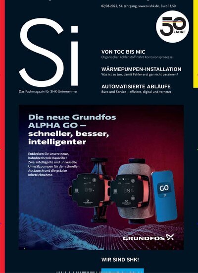 Titelbild der Ausgabe 8/2025 von Si - Das Fachmagazin für SHK Unternehmer. Diese Zeitschrift und viele weitere Architekturzeitschriften und Bauzeitschriften als Abo oder epaper bei United Kiosk online kaufen.