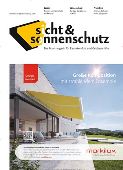 Titelbild der Ausgabe 10/2024 von sicht & sonnenschutz. Diese Zeitschrift und viele weitere Architekturzeitschriften und Bauzeitschriften als Abo oder epaper bei United Kiosk online kaufen.