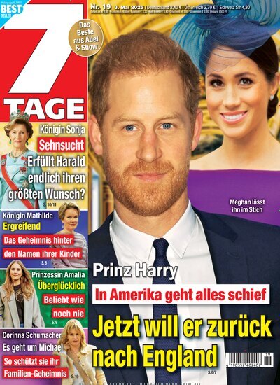 Titelbild der Ausgabe 19/2025 von Sieben Tage. Diese Zeitschrift und viele weitere Frauenzeitschriften als Abo oder epaper bei United Kiosk online kaufen.