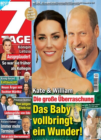 Titelbild der Ausgabe 34/2026 von Sieben Tage. Diese Zeitschrift und viele weitere Frauenzeitschriften als Abo oder epaper bei United Kiosk online kaufen.