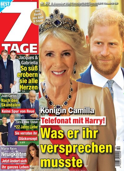 Titelbild der Ausgabe 50/2025 von Sieben Tage. Diese Zeitschrift und viele weitere Frauenzeitschriften als Abo oder epaper bei United Kiosk online kaufen.