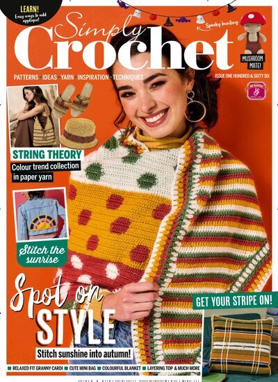 Titelbild der Ausgabe 166/2025 von Simply Crochet. Diese Zeitschrift und viele weitere Modemagazine und DIY-Magazine als Abo oder epaper bei United Kiosk online kaufen.