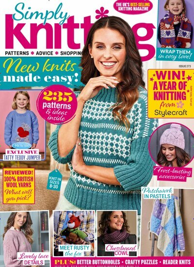Titelbild der Ausgabe 2/2026 von Simply Knitting. Diese Zeitschrift und viele weitere Modemagazine und DIY-Magazine als Abo oder epaper bei United Kiosk online kaufen.