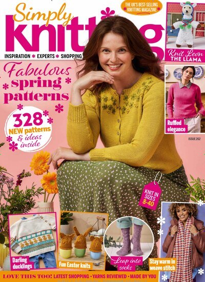 Titelbild der Ausgabe 4/2025 von Simply Knitting. Diese Zeitschrift und viele weitere Modemagazine und DIY-Magazine als Abo oder epaper bei United Kiosk online kaufen.