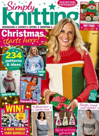 Titelbild der Ausgabe 11/2025 von Simply Knitting. Diese Zeitschrift und viele weitere Modemagazine und DIY-Magazine als Abo oder epaper bei United Kiosk online kaufen.