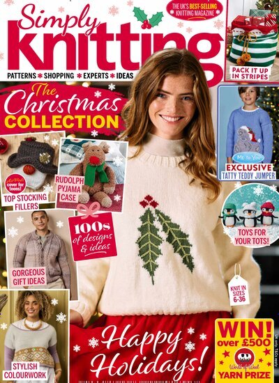 Titelbild der Ausgabe 12/2025 von Simply Knitting. Diese Zeitschrift und viele weitere Modemagazine und DIY-Magazine als Abo oder epaper bei United Kiosk online kaufen.