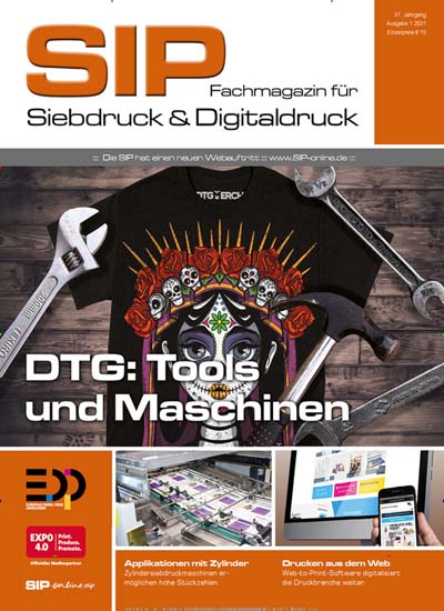 Titelbild der Ausgabe 1/2021 von SIP - Siebdruck & Digitaldruck. Diese Zeitschrift und viele weitere Industriemagazine und Handwerkmagazine als Abo oder epaper bei United Kiosk online kaufen.