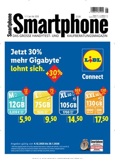 Titelbild der Ausgabe 6/2025 von Smartphone. Diese Zeitschrift und viele weitere Audiomagazine, Filmmagazine und Fotozeitschriften als Abo oder epaper bei United Kiosk online kaufen.