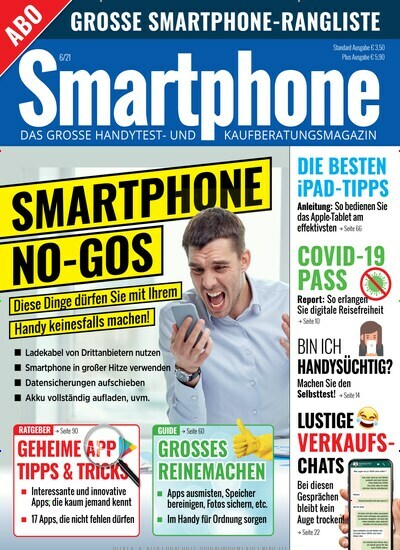 Titelbild der Ausgabe 6/2021 von Smartphone Plus. Diese Zeitschrift und viele weitere Audiomagazine, Filmmagazine und Fotozeitschriften als Abo oder epaper bei United Kiosk online kaufen.