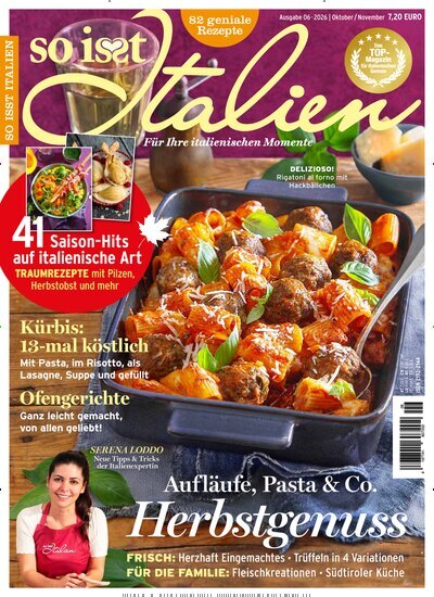 Titelbild der Ausgabe 6/2026 von So isst Italien. Diese Zeitschrift und viele weitere Kochzeitschriften und Backzeitschriften als Abo oder epaper bei United Kiosk online kaufen.