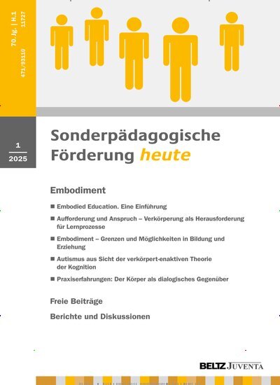 Titelbild der Ausgabe 1/2025 von Sonderpädagogische Förderung heute. Diese Zeitschrift und viele weitere Zeitschriften für Pädagogik als Abo oder epaper bei United Kiosk online kaufen.
