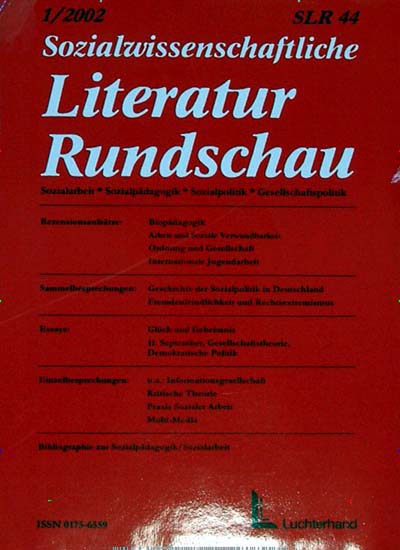 Titelbild der Ausgabe 2/2023 von Sozialwissenschaftliche Literatur-Rundschau. Diese Zeitschrift und viele weitere Kunstmagazine und Kulturmagazine als Abo oder epaper bei United Kiosk online kaufen.