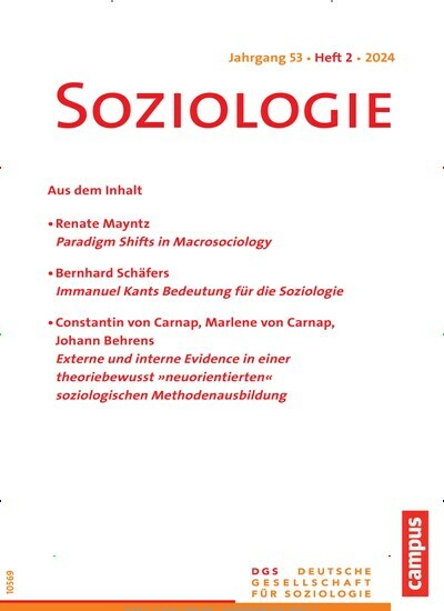 Titelbild der Ausgabe 2/2024 von Soziologie. Diese Zeitschrift und viele weitere Zeitschriften für Pädagogik als Abo oder epaper bei United Kiosk online kaufen.