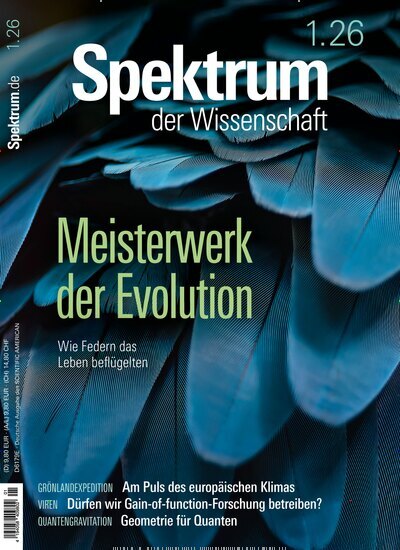 Titelbild der Ausgabe 1/2026 von Spektrum der Wissenschaft. Diese Zeitschrift und viele weitere Reisemagazine, Freizeitmagazine und Wissensmagazine als Abo oder epaper bei United Kiosk online kaufen.