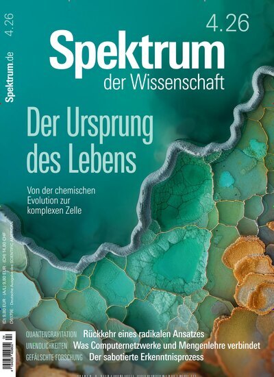 Titelbild der Ausgabe 4/2026 von Spektrum der Wissenschaft. Diese Zeitschrift und viele weitere Reisemagazine, Freizeitmagazine und Wissensmagazine als Abo oder epaper bei United Kiosk online kaufen.