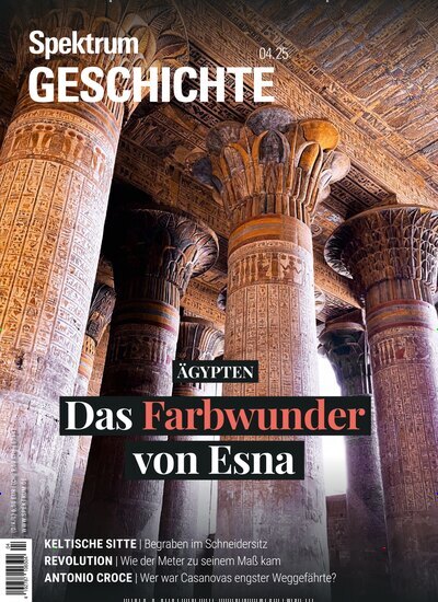 Titelbild der Ausgabe 4/2025 von Spektrum Geschichte. Diese Zeitschrift und viele weitere Reisemagazine, Freizeitmagazine und Wissensmagazine als Abo oder epaper bei United Kiosk online kaufen.