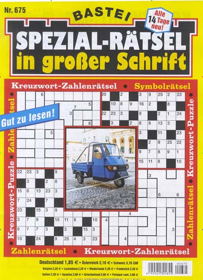 Titelbild der Ausgabe 675/2020 von Spezial Rätsel in großer Schrift. Diese Zeitschrift und viele weitere Groschenromane und Rätselhefte als Abo oder epaper bei United Kiosk online kaufen.