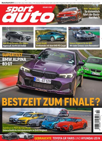 Titelbild der Ausgabe 2/2026 von Sport Auto. Diese Zeitschrift und viele weitere Automagazine und Motorradzeitschriften als Abo oder epaper bei United Kiosk online kaufen.