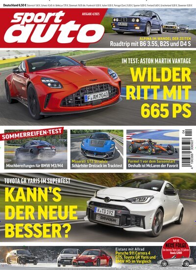 Titelbild der Ausgabe 4/2025 von Sport Auto. Diese Zeitschrift und viele weitere Automagazine und Motorradzeitschriften als Abo oder epaper bei United Kiosk online kaufen.