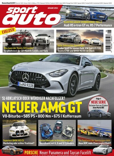 Titelbild der Ausgabe 5/2024 von Sport Auto. Diese Zeitschrift und viele weitere Automagazine und Motorradzeitschriften als Abo oder epaper bei United Kiosk online kaufen.