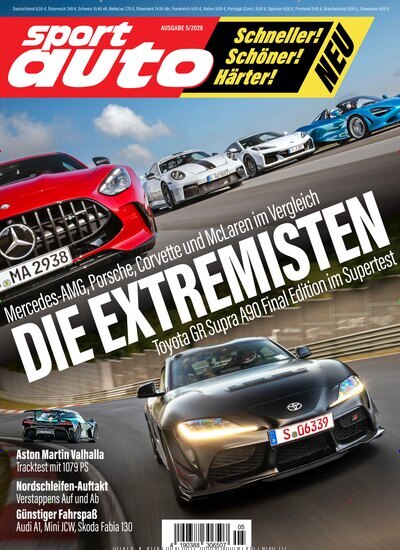Titelbild der Ausgabe 5/2026 von Sport Auto. Diese Zeitschrift und viele weitere Automagazine und Motorradzeitschriften als Abo oder epaper bei United Kiosk online kaufen.