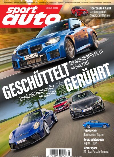 Titelbild der Ausgabe 8/2026 von Sport Auto. Diese Zeitschrift und viele weitere Automagazine und Motorradzeitschriften als Abo oder epaper bei United Kiosk online kaufen.