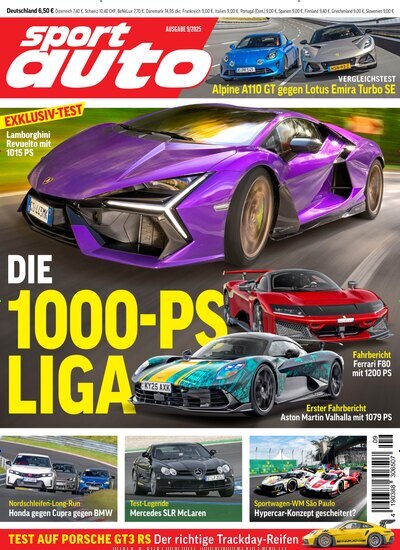 Titelbild der Ausgabe 9/2025 von Sport Auto. Diese Zeitschrift und viele weitere Automagazine und Motorradzeitschriften als Abo oder epaper bei United Kiosk online kaufen.