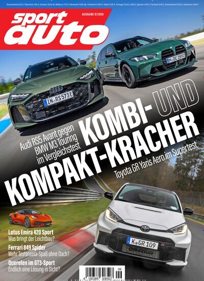Titelbild der Ausgabe 9/2026 von Sport Auto. Diese Zeitschrift und viele weitere Automagazine und Motorradzeitschriften als Abo oder epaper bei United Kiosk online kaufen.