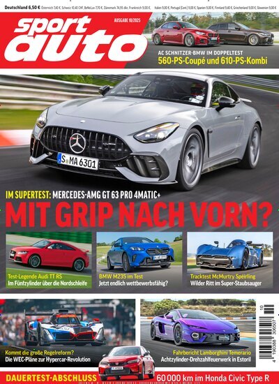 Titelbild der Ausgabe 10/2025 von Sport Auto. Diese Zeitschrift und viele weitere Automagazine und Motorradzeitschriften als Abo oder epaper bei United Kiosk online kaufen.