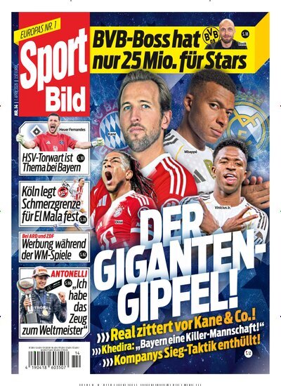 Titelbild der Ausgabe 14/2026 von Sport Bild. Diese Zeitschrift und viele weitere Sportmagazine als Abo oder epaper bei United Kiosk online kaufen.