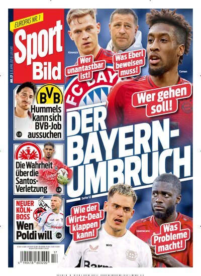 Titelbild der Ausgabe 17/2025 von Sport Bild. Diese Zeitschrift und viele weitere Sportmagazine als Abo oder epaper bei United Kiosk online kaufen.