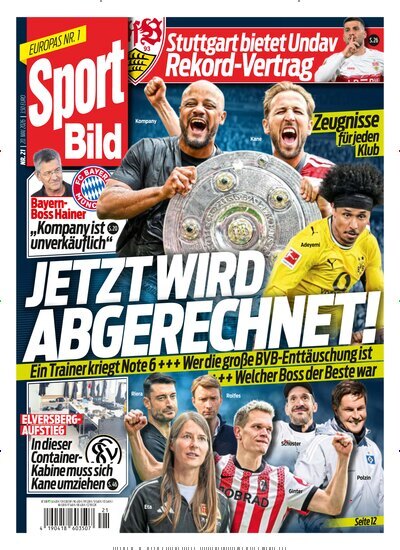 Titelbild der Ausgabe 21/2026 von Sport Bild. Diese Zeitschrift und viele weitere Sportmagazine als Abo oder epaper bei United Kiosk online kaufen.