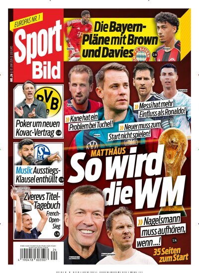 Titelbild der Ausgabe 24/2026 von Sport Bild. Diese Zeitschrift und viele weitere Sportmagazine als Abo oder epaper bei United Kiosk online kaufen.