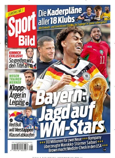 Titelbild der Ausgabe 25/2026 von Sport Bild. Diese Zeitschrift und viele weitere Sportmagazine als Abo oder epaper bei United Kiosk online kaufen.